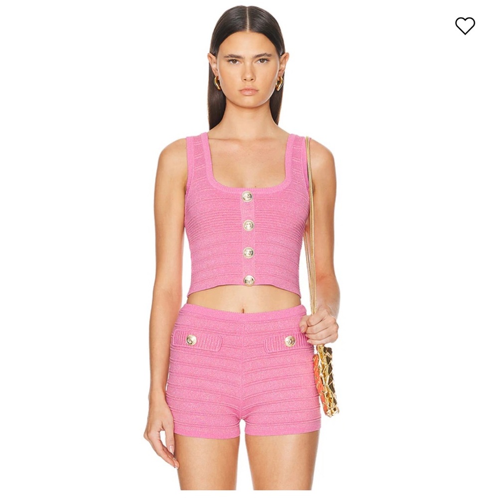 Pink retrofete shorts set